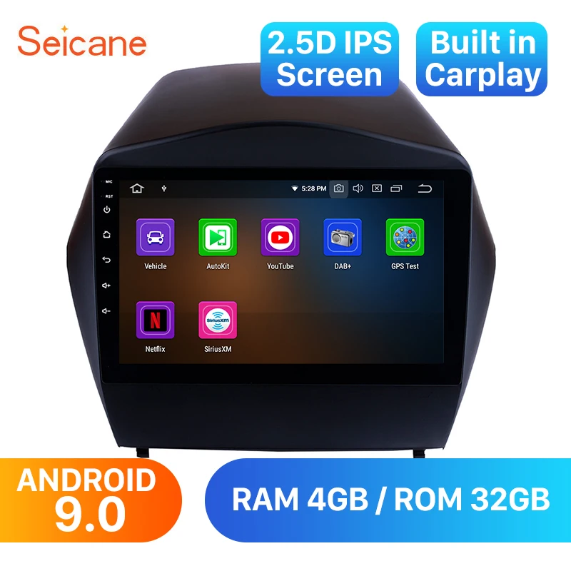 Seicane 4G+ 32G Octa 8 ядерный android 9,0 автомобильный мультимедийный плеер для HYUNDAI IX35 2010 2011 2012 2013- автомобильный Радио gps навигация