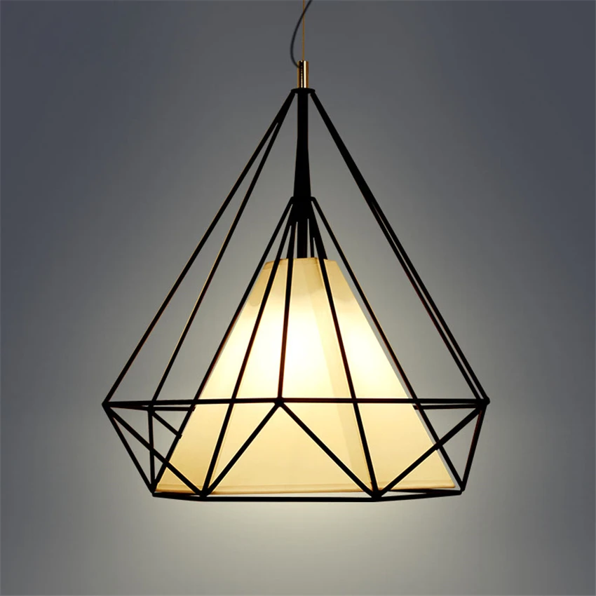 

Nordic Modern Diamond Iron Pendant Lights Restaurant Dining Room Loft Lamp Art Bar Bedroom living room Hanging Lights Lighting