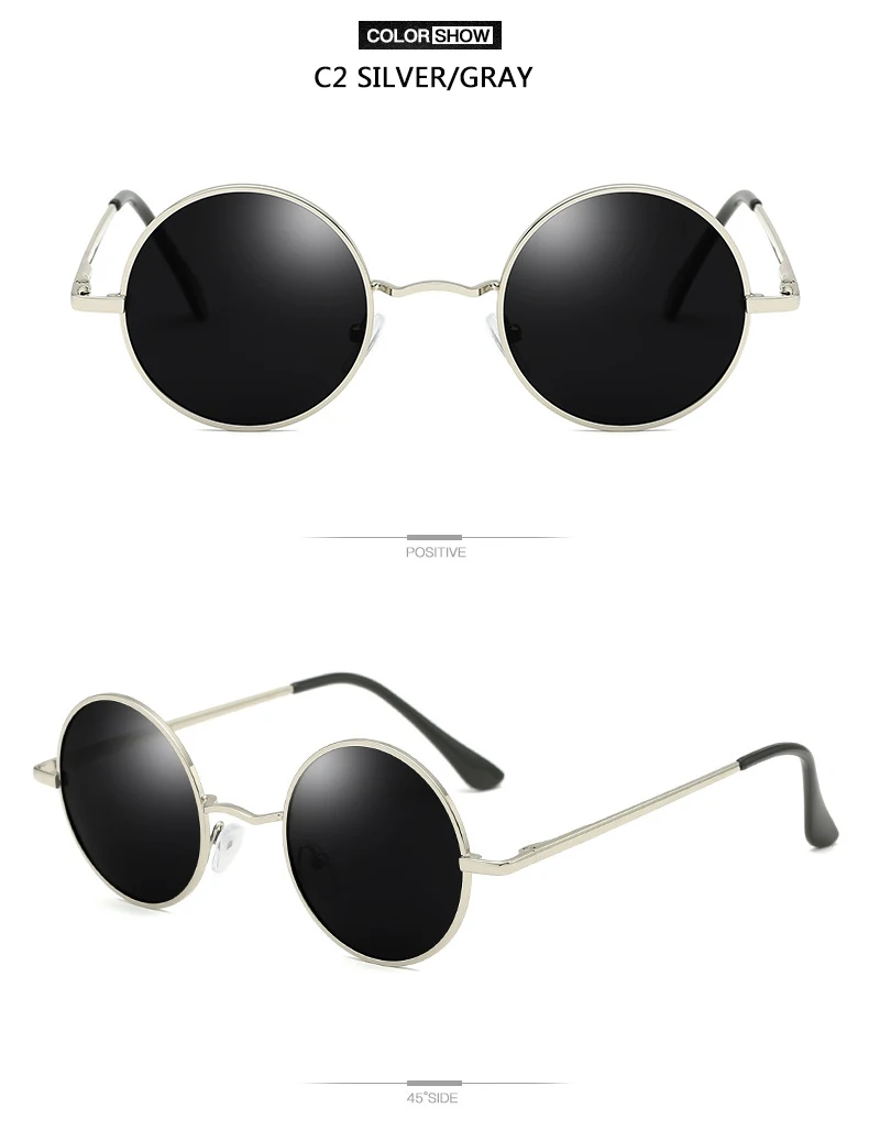 Модные круглые поляризованные солнцезащитные очки мужские фирменные дизайнерские женские солнцезащитные очки ретро сплав солнцезащитные очки UV400 очки Oculos De Sol