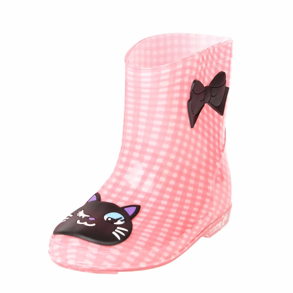 

Waterproof Child Rain kids boots Animal Rubber Ankle Flat with Infant Baby Rain Boots Buckle Strap Kids Children botas niña