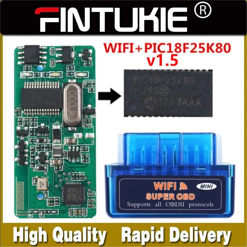 Автомобильный мини-сканер ELM327 OBD2 V1.5 PIC18F25k80 Bluetooth автомобильный тестер