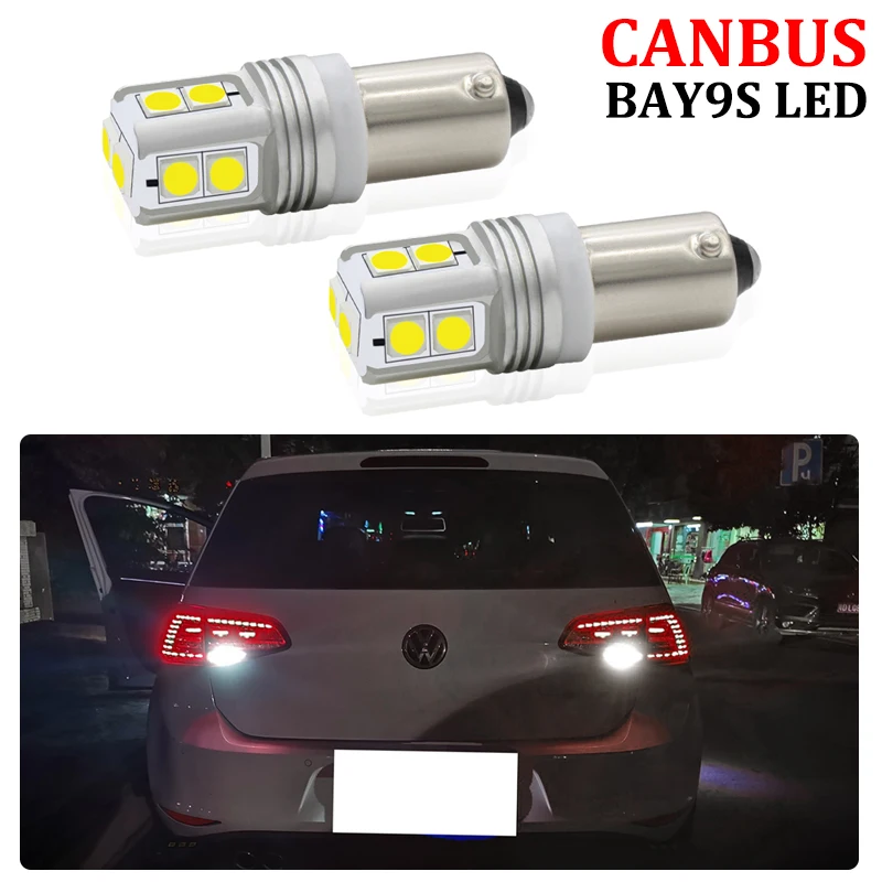 2x CANBUS безотказные яркие белые 10-SMD BAY9S H21W светодиодный лампы для Volkswagen VW Golf MK7 GTD GTI R светодиодный задний светильник