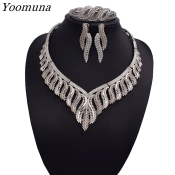 

2020 Fashion African beads jewelry set Brand Dubai Silver color jewelry set Wholesale Design nigerian bridal Jewelry set
