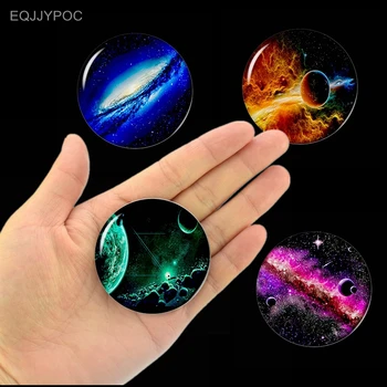 

Fridge Magnet with Secret of The Universe Magical Planet Nebula Glass Crystal Refrigerator Sticker 50mm Memo Message Board Decor