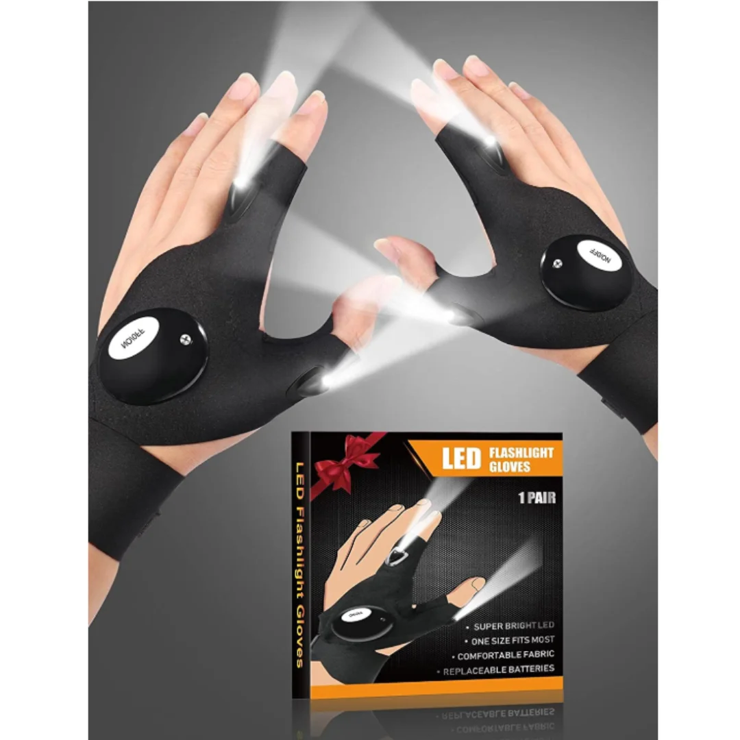 LED Flashlights Gloves for Men Gifts for Christmas Stocking Stuffers Birthday Gifts Dad Hands-Free Lights Gloves led flashlight