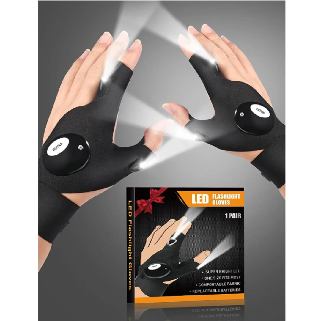 Rechargeable LED Flashlight Gloves s for Men - Christmas Stocking