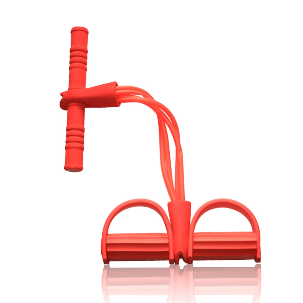 Фитнес-сидение, оборудование для упражнений, эластичная Тяговая веревка, многофункциональная Натяжная веревка, съемник, WHShopping - Цвет: red  4tubes