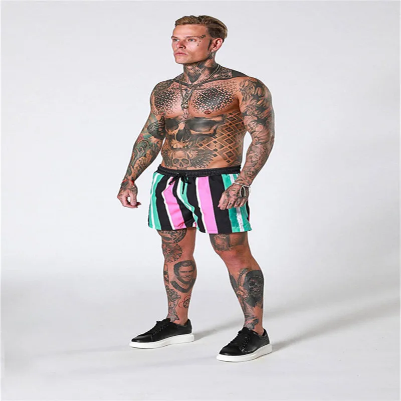 

Wish Summer Hot Selling Muscle Brother Quick-Dry Shorts Men's Sports Fitness Training Running Basketball Beach Shorts