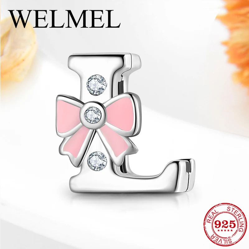 

Fashion Artistic Alphabet Design 925 Sterling Silver Letter L Clip Beads Jewelry Making fit Origianl Reflection Bracelets DIY