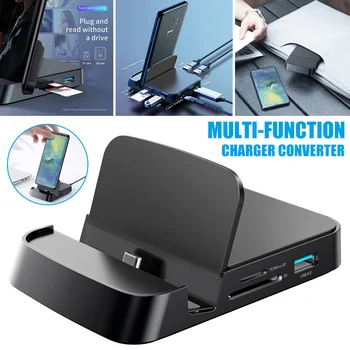 

Mobile Phone Charger Holder Converter Adapter Hub Type C USB Stand for Laptop Keyboard Office PUO88