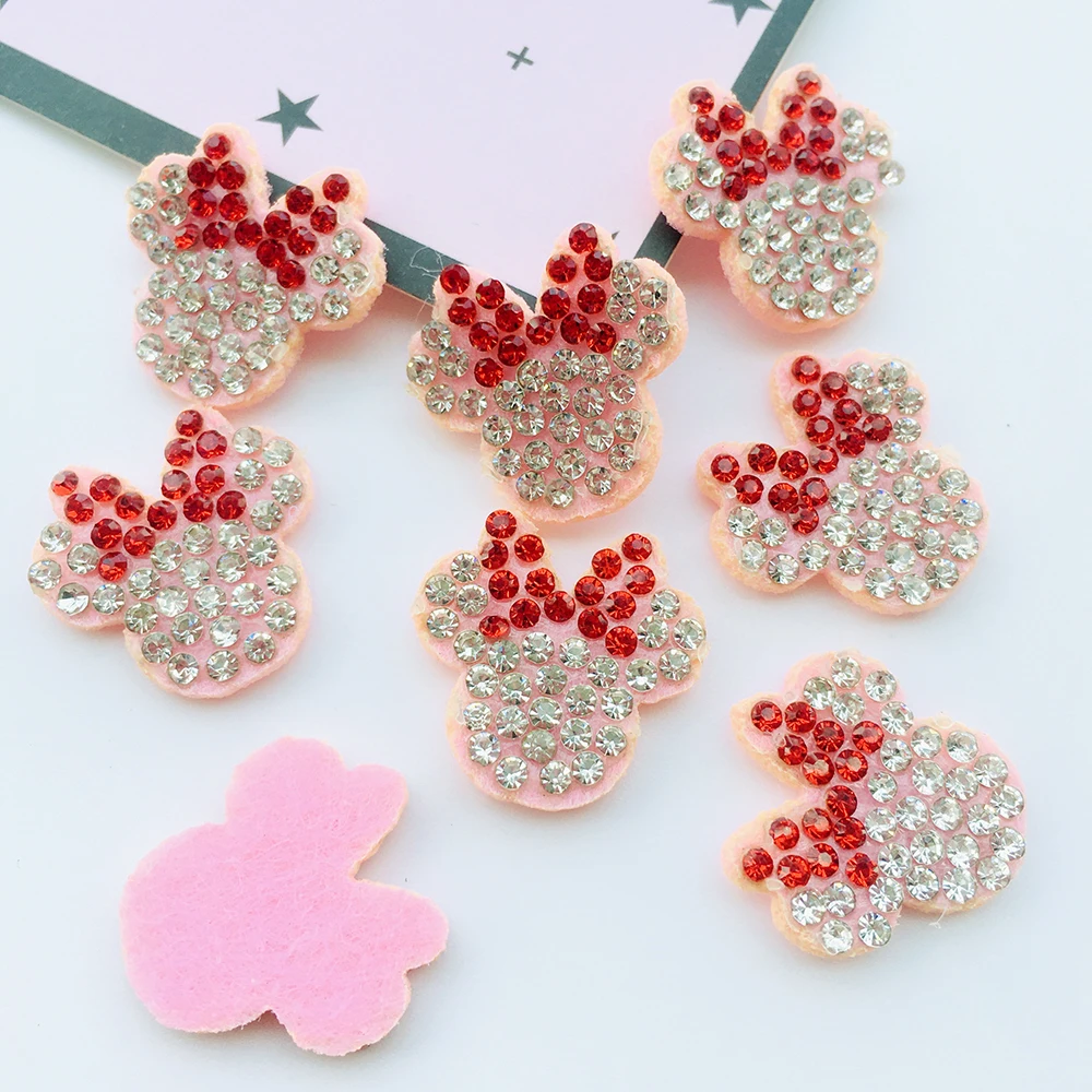 18MM Pink Padded Flower Crystal Rhinestone Applique for DIY Clothes Shoes Hat Sewing Patches Headwear Decor Accessories 30Pcs sewing rhinestones,craft supplies,glass crystal rhinestones,fabric flowers