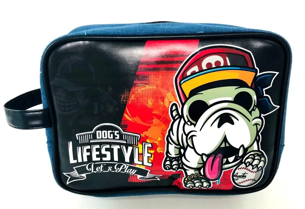 

Under Nineteen travel closet creative dog design hip-hop fashion Denim fabric free shipping storage packing kit