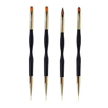 

4Pcs/set Double Head Nail Liner Brush Acrylic Gel Engraving Pen Painting Brush Nail Manicure Tool High Quality