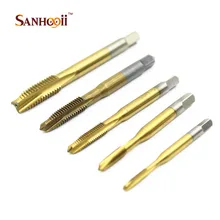 

5x Titanium Electroplating HSS Machine Screw Tap M3 M4 M5 M6 M8 Spiral Pointed Taps Tool Gadgets ZM56