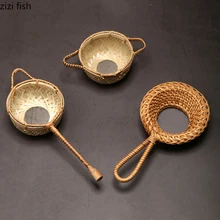 Чайный фильтр ручной работы из бамбука/ротанга, аксессуары для чая кунг-фу, ретро Чайный фильтр, сетчатый Чайный фильтр