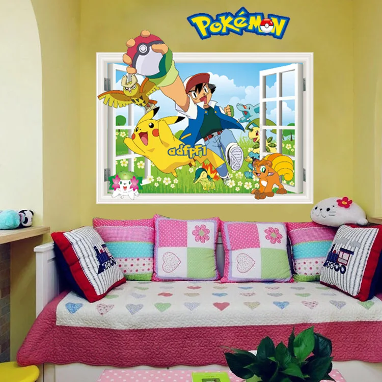 Мультфильм Настенные стикеры Pokemon Go крепление стерео Творческий Postershome украшения аксессуары современные