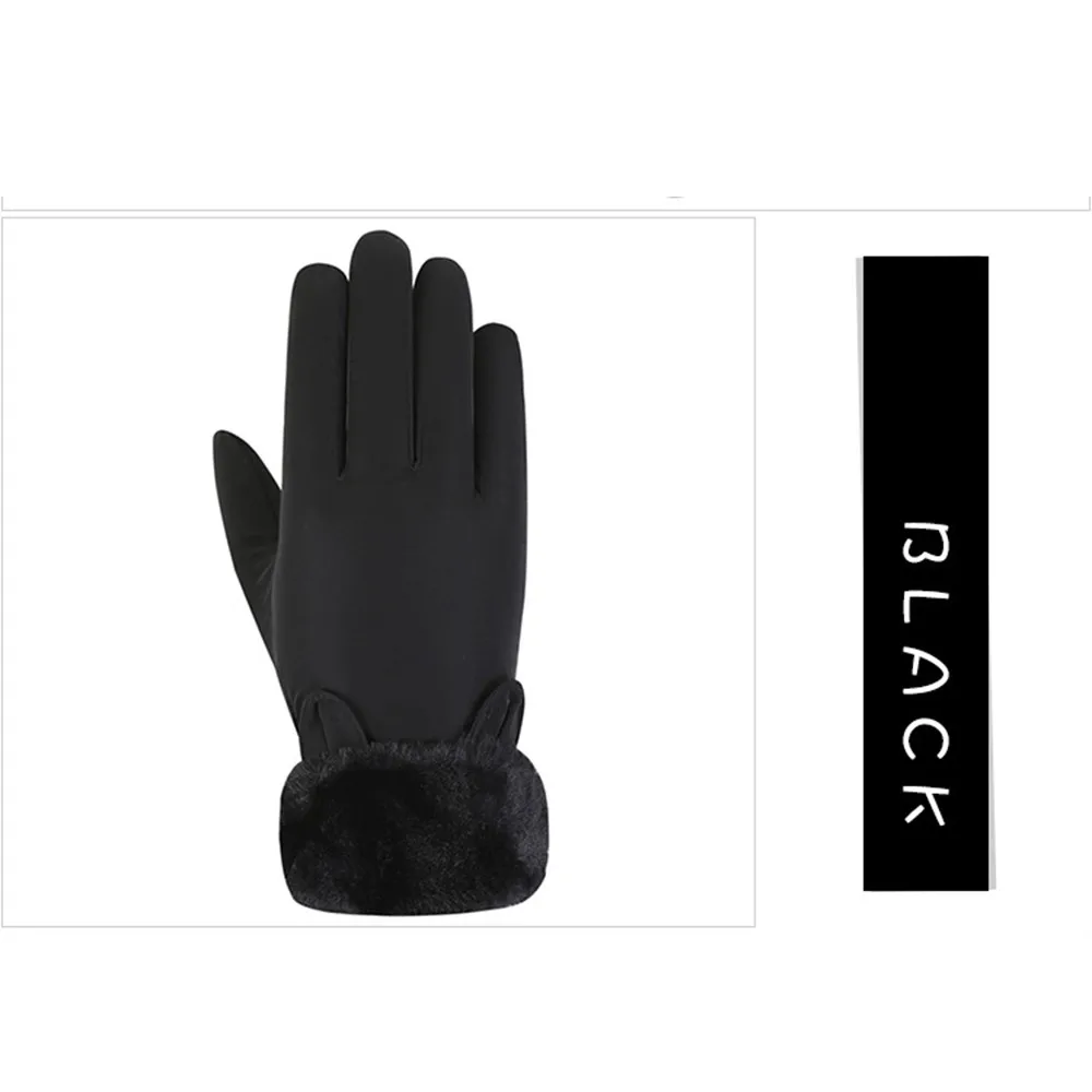 Waterproof Winter Warm Gloves Windproof Plus Velvet Thickening Cycling Full Finger Gloves Bicycle Winter Thermal Outdoor Gloves