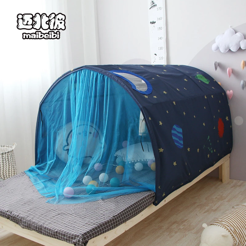 Tienda de campaña para cama de casa de juegos, Valla, túnel para gatear, juguete para niños, carpa de cielo estrellado interior, se puede plegar con suavidad|Corralitos de bebé| - AliExpress