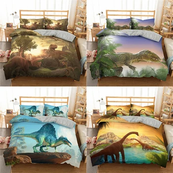 

Natural Dinosaur Famous 3D Printed Bedding Sets Duvet Cover and Pillowcase Home Textiles Luxury Bedding Set Digital Printing