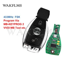 Para Mercedes Benz Inteligente Remoto Chave Do Carro Fob 2 Botões 433MHz Versão Europa BGA & NEC Programa Via MB-KEYPROG 2 VVDI Ferramenta MB etc.