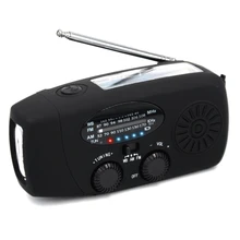  Multifunctional Hand Radio Solar Crank Dynamo Powered FM/AM/WB/NOAA Weather Radio Use Emergency LED Flashlight and Power Bank 
