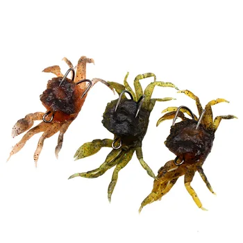 

4pcs/lot Soft Lure 3d Simulation Artificial Bait 10cm False Crab Offshore Angling Fish Barbed Hook Bionics Fishing Gear pesca