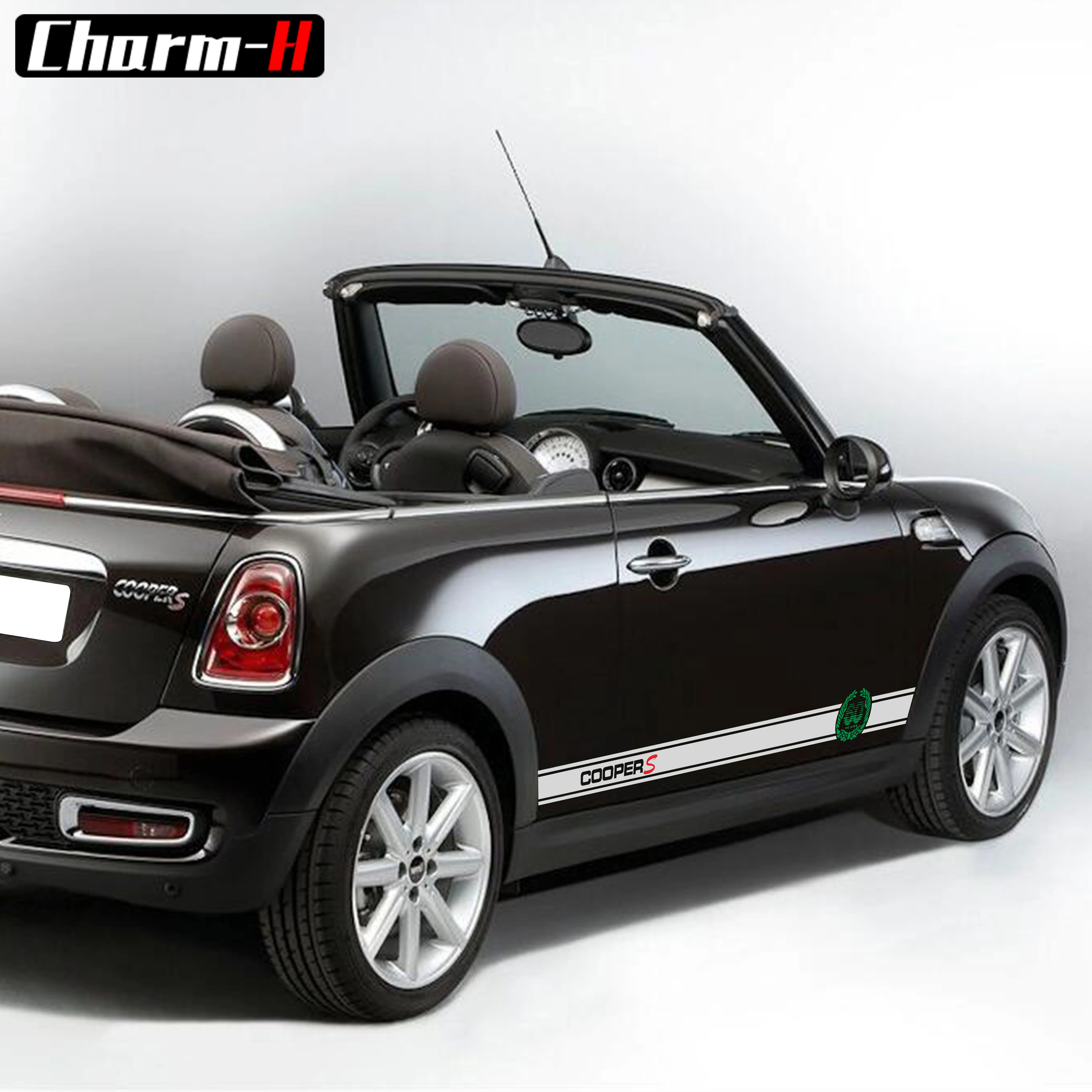 2 шт. наклейки для мини-юбки, 60 лет, Виниловая наклейка для MINI Cooper S R50 R52 R53 R55 R56 R57 R58 R59 R60 R61, аксессуары