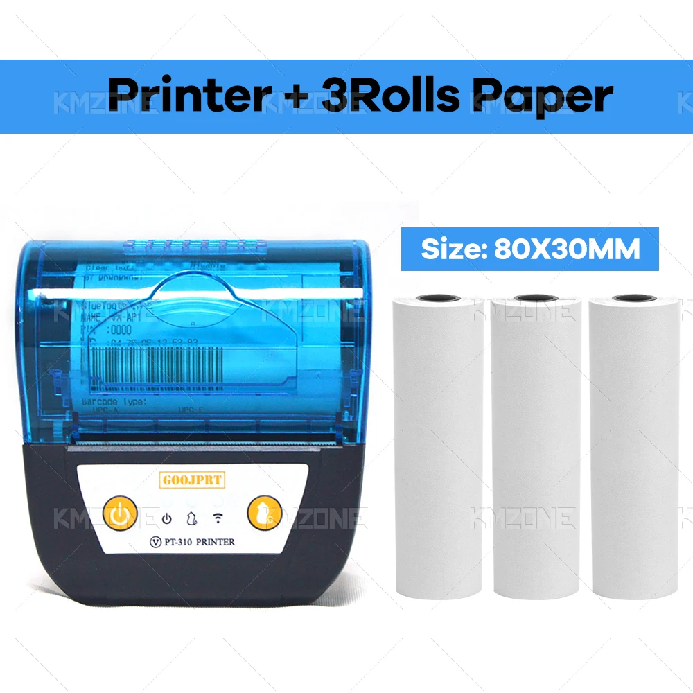 3 Inch 80mm Thermal Receipt Printer inkness Printing Bluetooth Wireless Connected Mini Thermal Printer Phone and Computer instant photo printer Printers