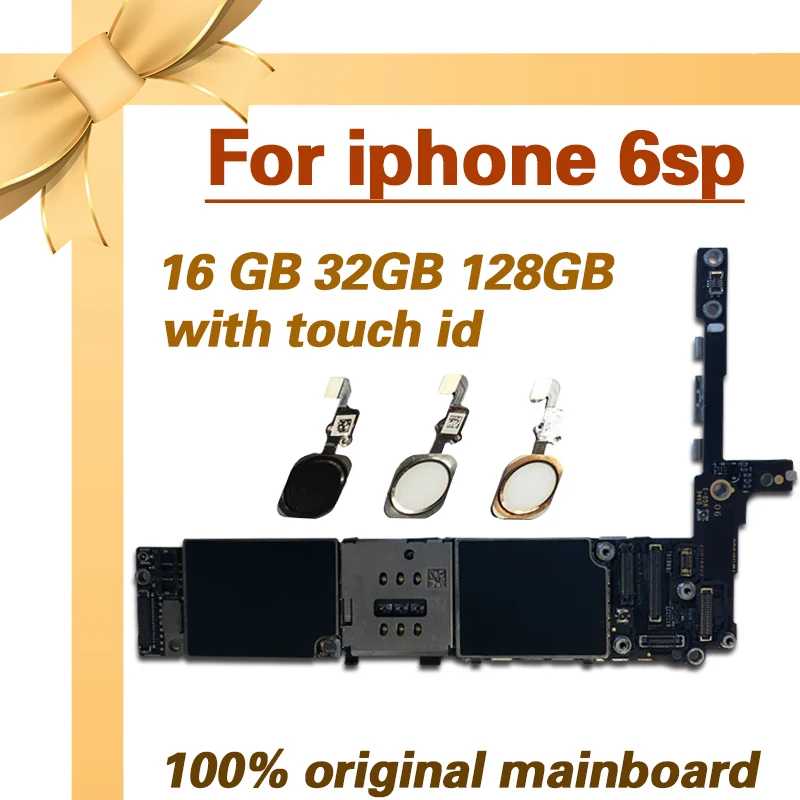 

For iPhone 6s plus 6sp motherboard with touch ID black/white/gold/pink Original unlocked logic board 16gb/64gb/128gb