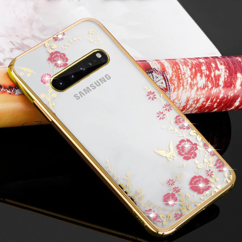 

Glitter Diamond Flower Case For Samsung Galaxy Note 9 8 10 Pro S10 S10e A7 A9 A6 A8 Plus 2018 A30 A50 A70 A80 Clear Cover Coque