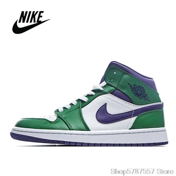 

Original NIke Air Jordan 1 Mid Hulk Men's and Women's Basketball Shoes Size 36-45 554724-300