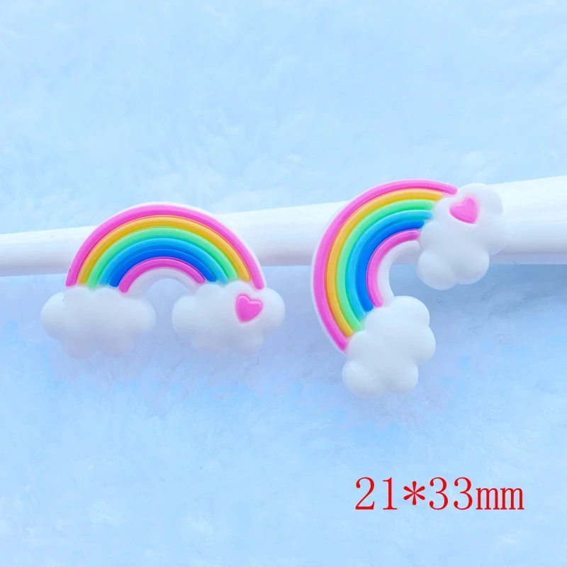 10/20pcs Cute Rainbow PVC Flexible Glue Flat Back DIY Scrapbook Embellishment Phone Craft Decoration F40 mini horse figurines Figurines & Miniatures