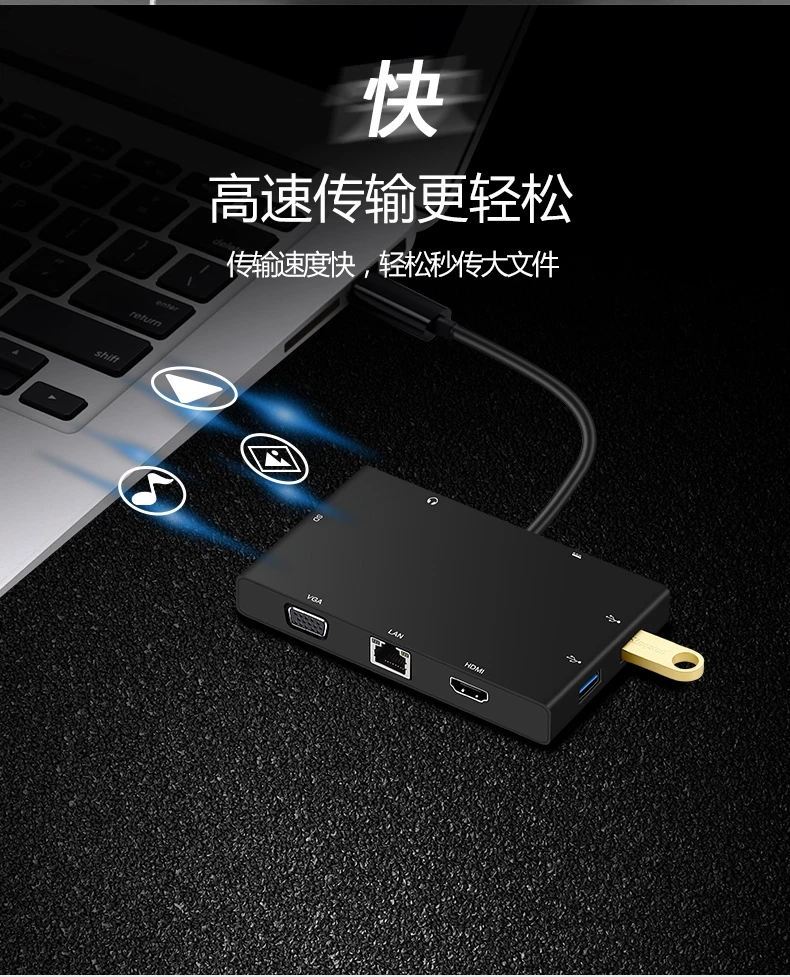 SD зарядная док-станция для type-C-HDMI гигабитных портов 8 в 1 8в1 многофункциональный конвертер