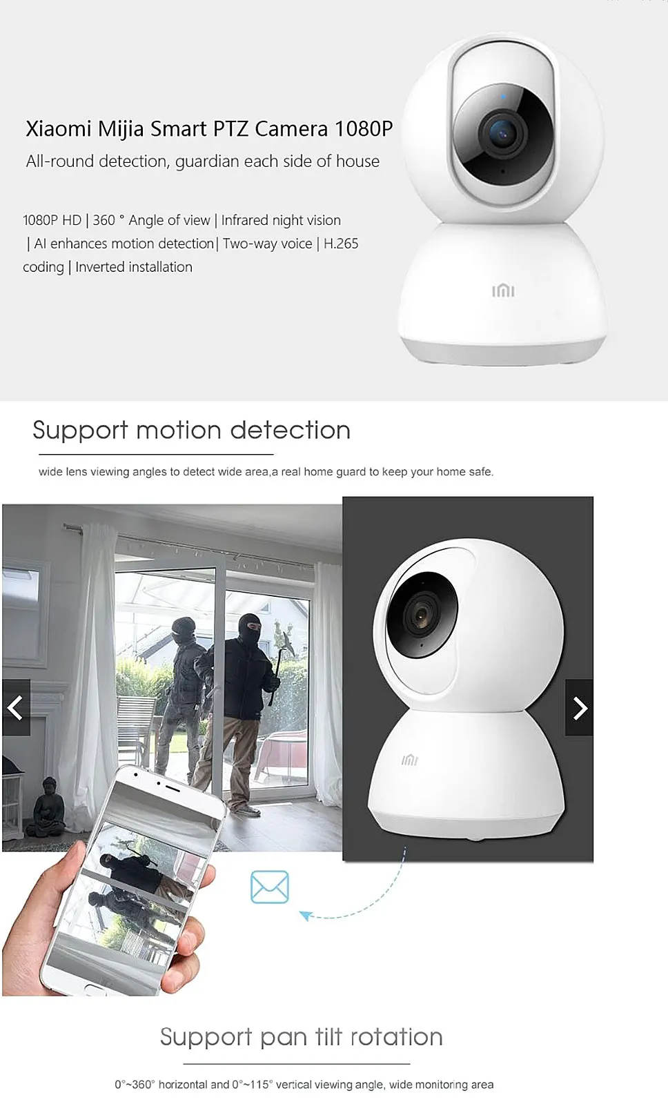 Xiao mi jia 360 градусов ночная версия IP смарт-камера WiFi голосовой Детский Монитор веб-камера для mi Home-глобальная версия Беспроводная камера