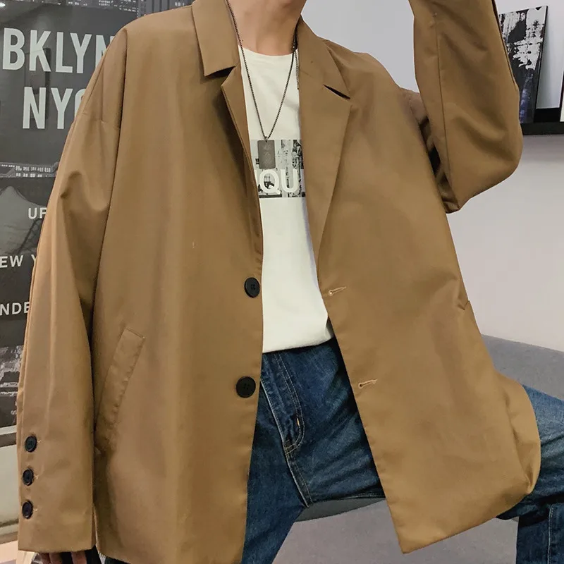 Autumn New Blazer Men Suit Jacket Fashion Business Casual Dress Jacket Man Streetwear Wild Loose British Wind Jacket M-2XL Autumn New Blazer Men Suit Jacket Fashion Business Casual Dress Jacket Man Streetwear Wild Loose British Wind Jacket M-2XL