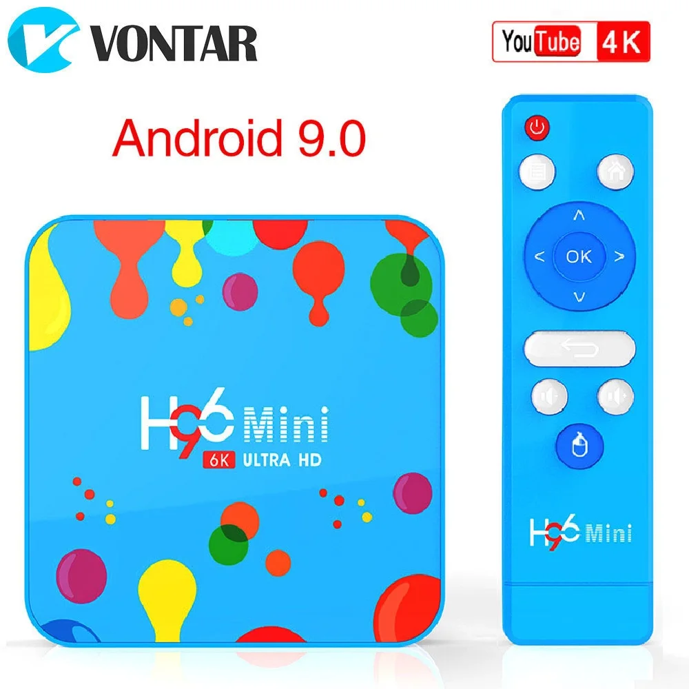 VONTAR 4 Гб 128 ГБ H96 Мини Android 9,0 tv Box Allwinner H6 quad core 6K H.265 Wifi netflix Youtube телеприставка H96mini 4GB32GB