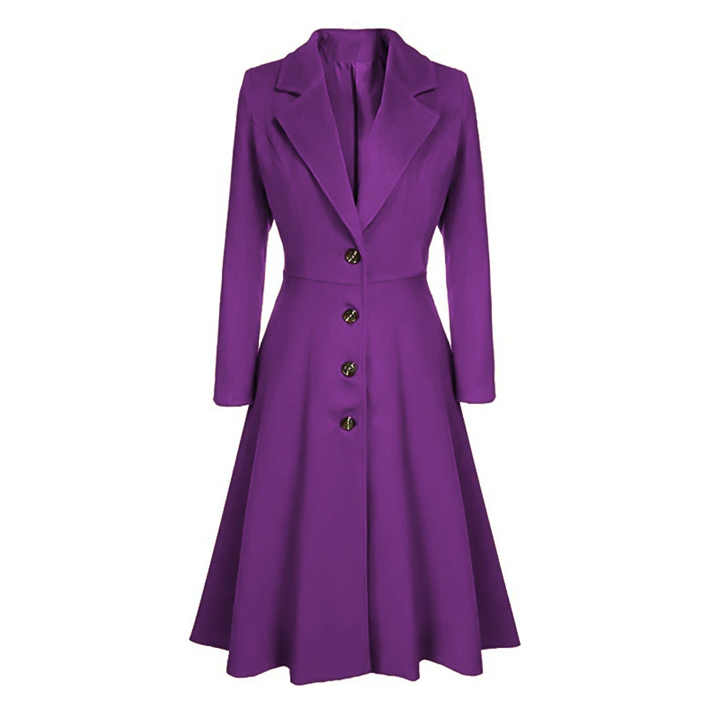Wipalo Женское пальто с длинным рукавом, однобортный тренч,бушлат,большой размер, плюс сайз, винтажное пальто на пуговицах, плащ