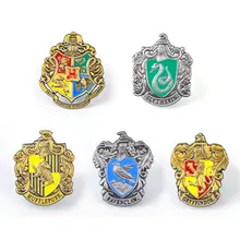 1 шт. знак школы Хогвартс Harri булавки брошь Гриффиндор Ravenclaw Слизерин Hufflepuff Броши Chestpin косплей реквизит