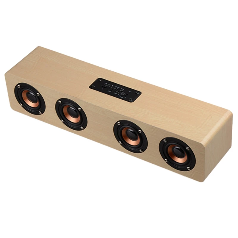 

12W Hifi Bluetooth Speakers Wireless Stereo Subwoofer Wood Home Audio Desktop Speaker Handsfree TF Wood Pattern