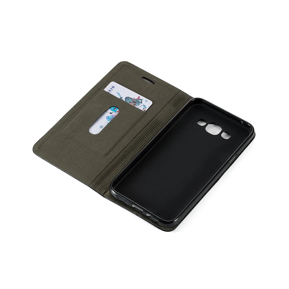 Чехол для телефона из искусственной кожи для samsung Galaxy E5, чехол-книжка с откидной крышкой для samsung Galaxy E7, деловой чехол, Мягкая силиконовая задняя крышка из ТПУ