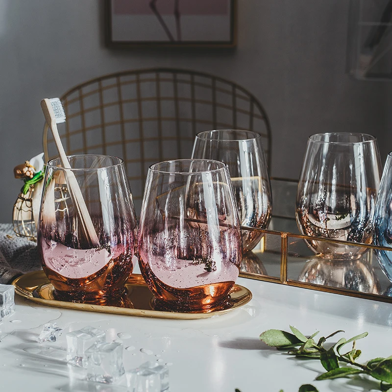 

Transparent 580ml Creative Starry Sky Egg Shape Glass Toothbrush Cup Nordic Bathroom Brushing Cup Couple Cup Christmas Present