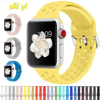 

Compatible rubber Band for Apple Watch 4 5 6 SE 40mm 44mm Soft Silicone Sport Strap for iWatch Series 5 4 3 2 1 38MM 42MM