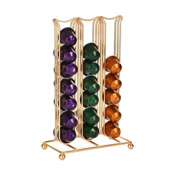 

2020 New Metal Coffee Capsules Holder 36 Cups Plating Stand Desktop Storage Coffee Capsule Storage Rack