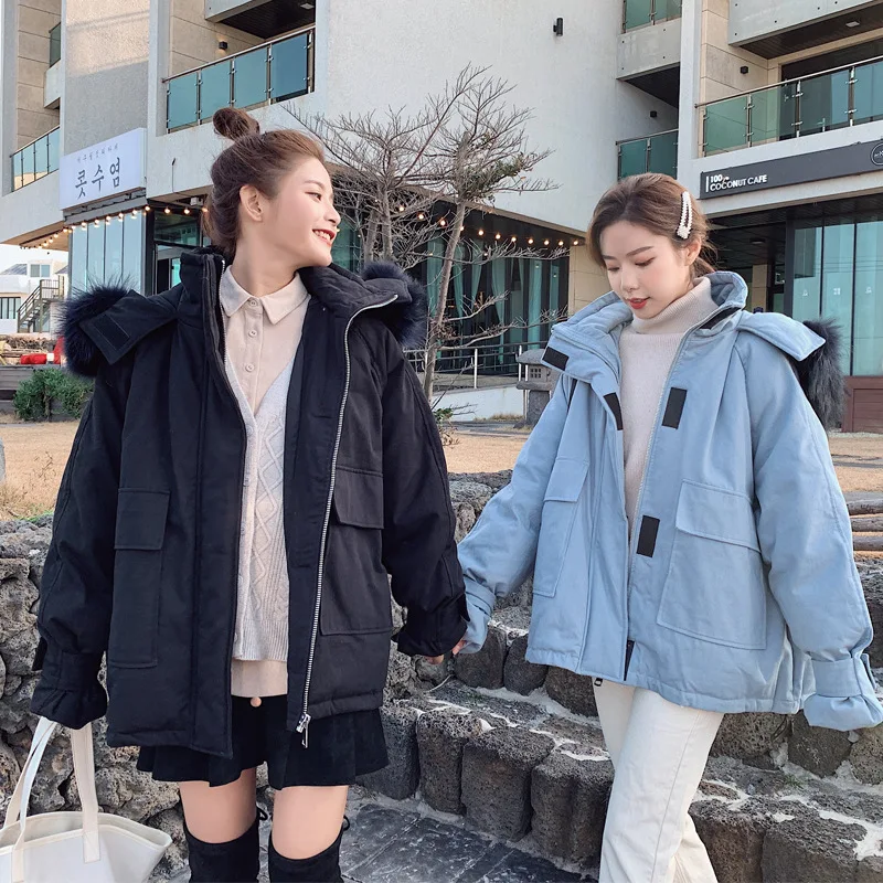 

2018 Winter New Style South Korea Dongdaemun Oversize Cotton-padded Clothes Women's Loose-Fit BF Workwear Cotton Coat Students C