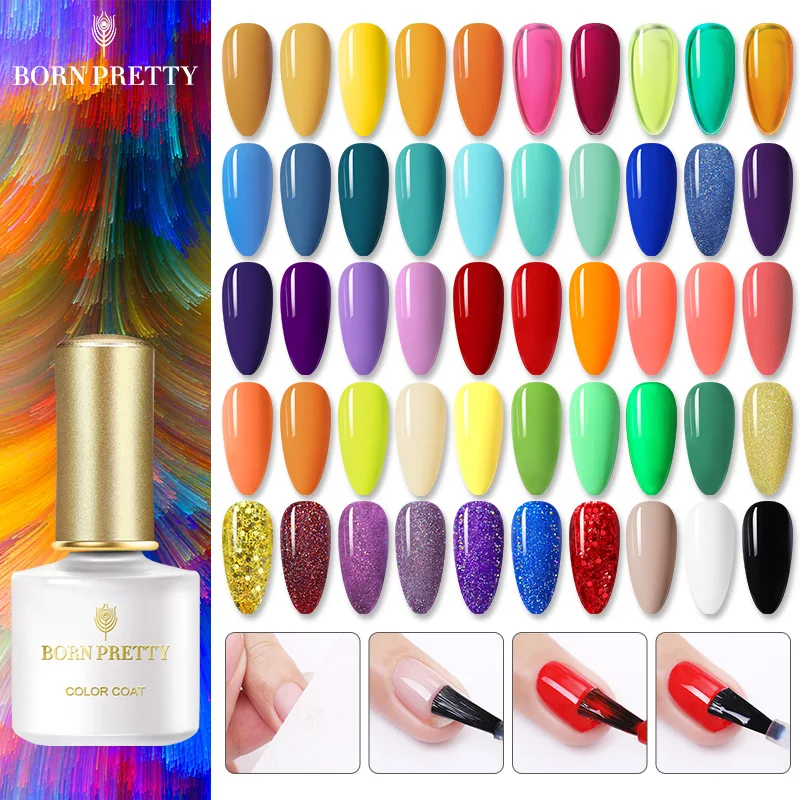 

BORN PRETTY Gel Nail Polish Varnish Soak Off UV LED Nail Art Gel Bright Color Semi-Permanent Nail-Primer Base Top Coat