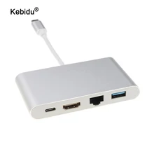 Тип C к HDMI 4K+ порт RJ45+ USB 3,0 USB 3,1 конвертер 4 в 1 USB-C концентратор адаптер USB 3,1 для Macbook HDTV для Chromebook