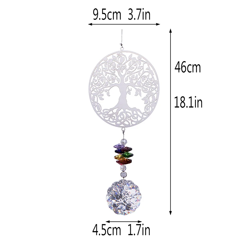 H&D 4 Styles Crystal Suncatcher Window Hanging Ornament Rainbow Maker Pendant for Christmas Day Wedding Cars Window Decor