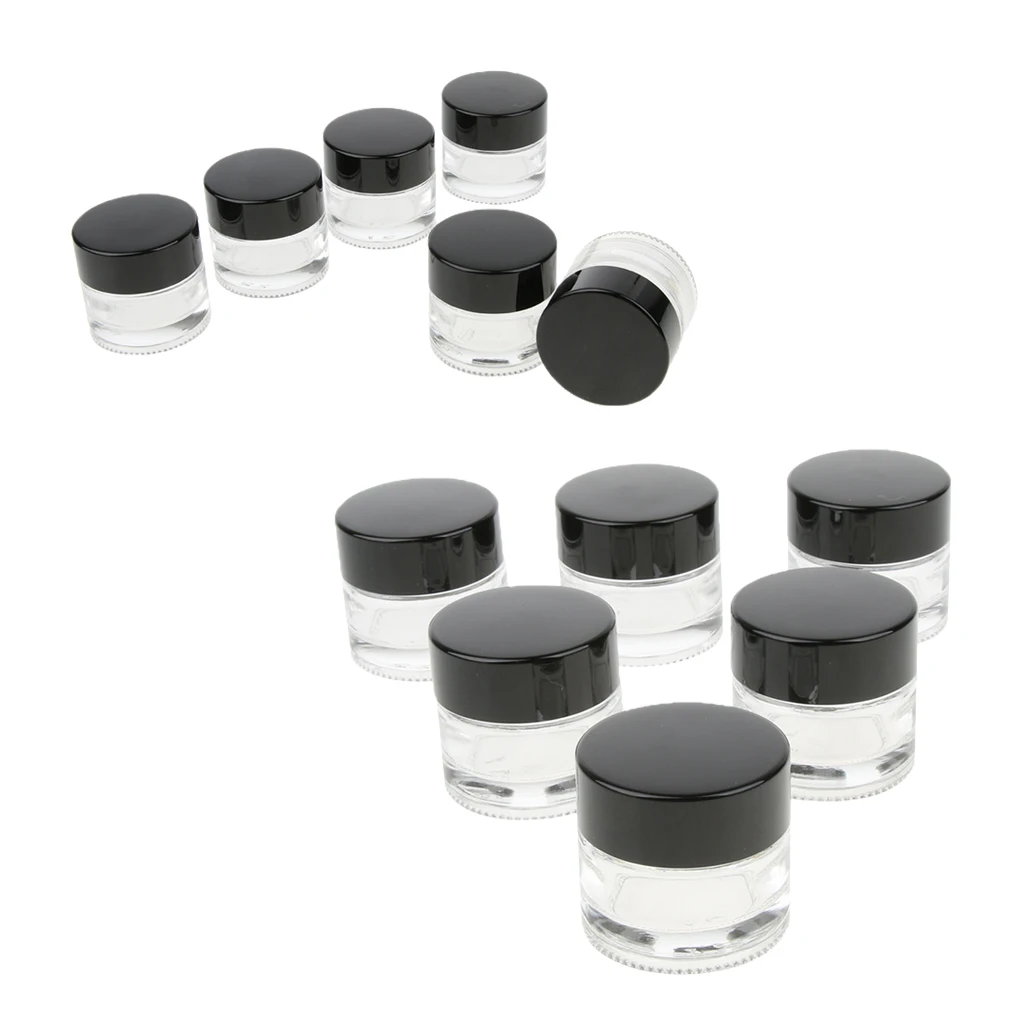 12 Pieces 5g Glass Pot Jars Lip Cream Bottle Makeup Cosmetic Container Clear