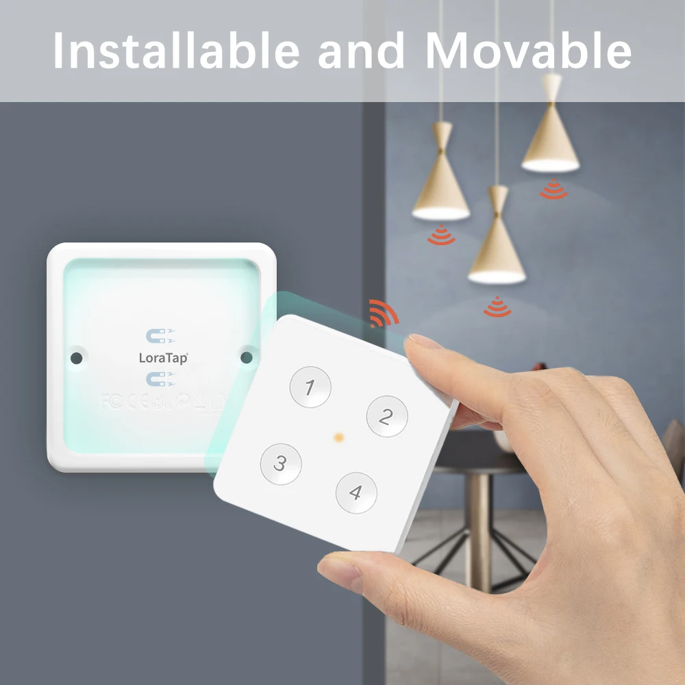 Tuya ZigBee 3.0 Wireless 4-Button Square Remote Works with Smartthings  Conbee Deconz Stick Domoticz Hub Required