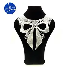 Водорастворимые кружева вышивка, накладной воротник вышивка искусственный шелк полые воротник поддельные воротник DIY кружевные аксессуары